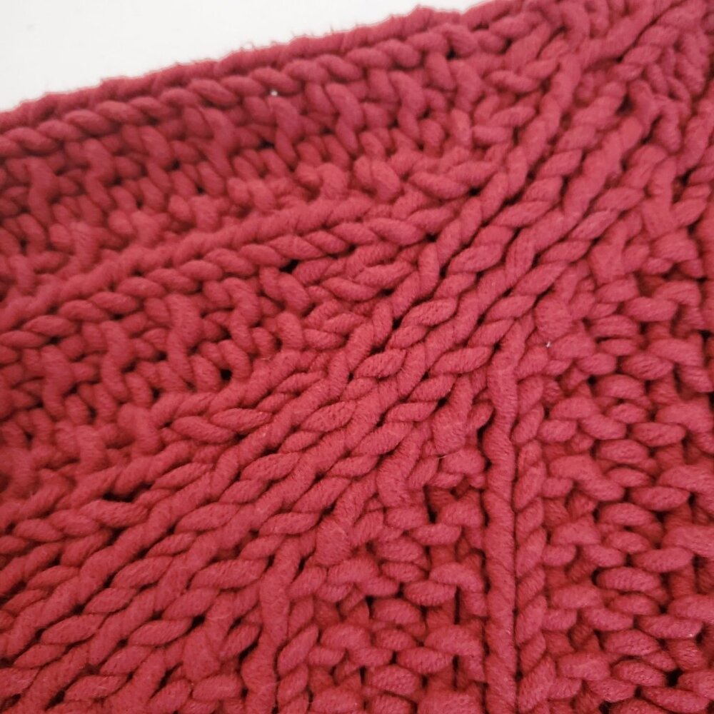 J. Crew Women's Knit By Hand Chunky Trend Knit Pullover Sweater Burgundy Red XS - Picture 6 of 12